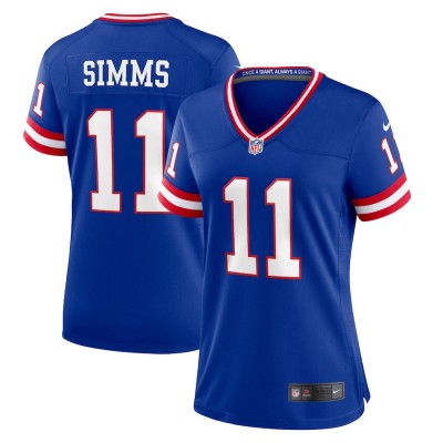 New York Giants #11 Phil Simms Royal Women's Nike Classic Player Game Jersey